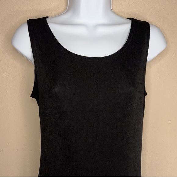 VINTAGE 90s SMALL KATHIE LEE DRESS BLACK MAXI SLEEVELESS STRETCH - Picture 5 of 12